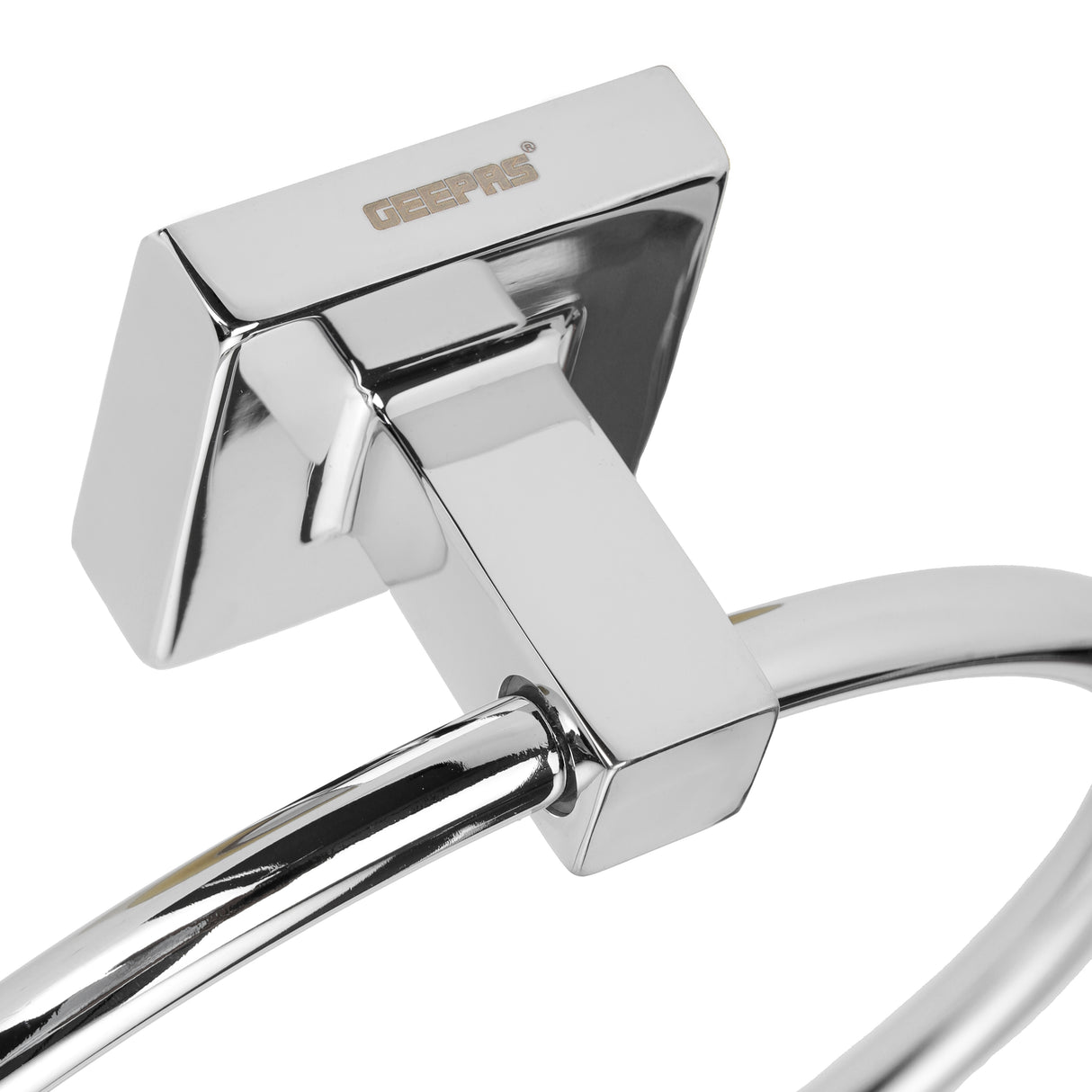 Geepas GSW61098 Stainless Steel Towel Ring| SUS 201 Rust Resistant Bathroom Towel Holder with Modern Wall Mounted Design| Easy Install Space Saving Accessory for Homes