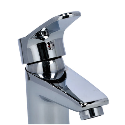Geepas Single Lever Wash Basin Mixer, 60cm Hose, GSW61100 | Chrome Plated | Ceramic Disk Cartridge | 0.2mpa-0.8mpa Water Pressure | Deck Mounted | Metal Lever Handle