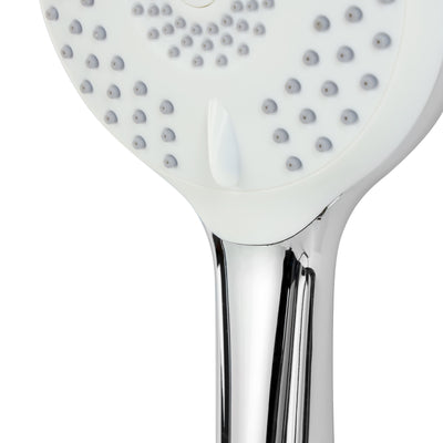 Geepas Curve Hand Shower- GSW61117| 12CM Diameter, 5 Functions, Easy-to-use Dial to change the functions| High-Quality Material,  Chrome Plated| | 3-Year Warranty