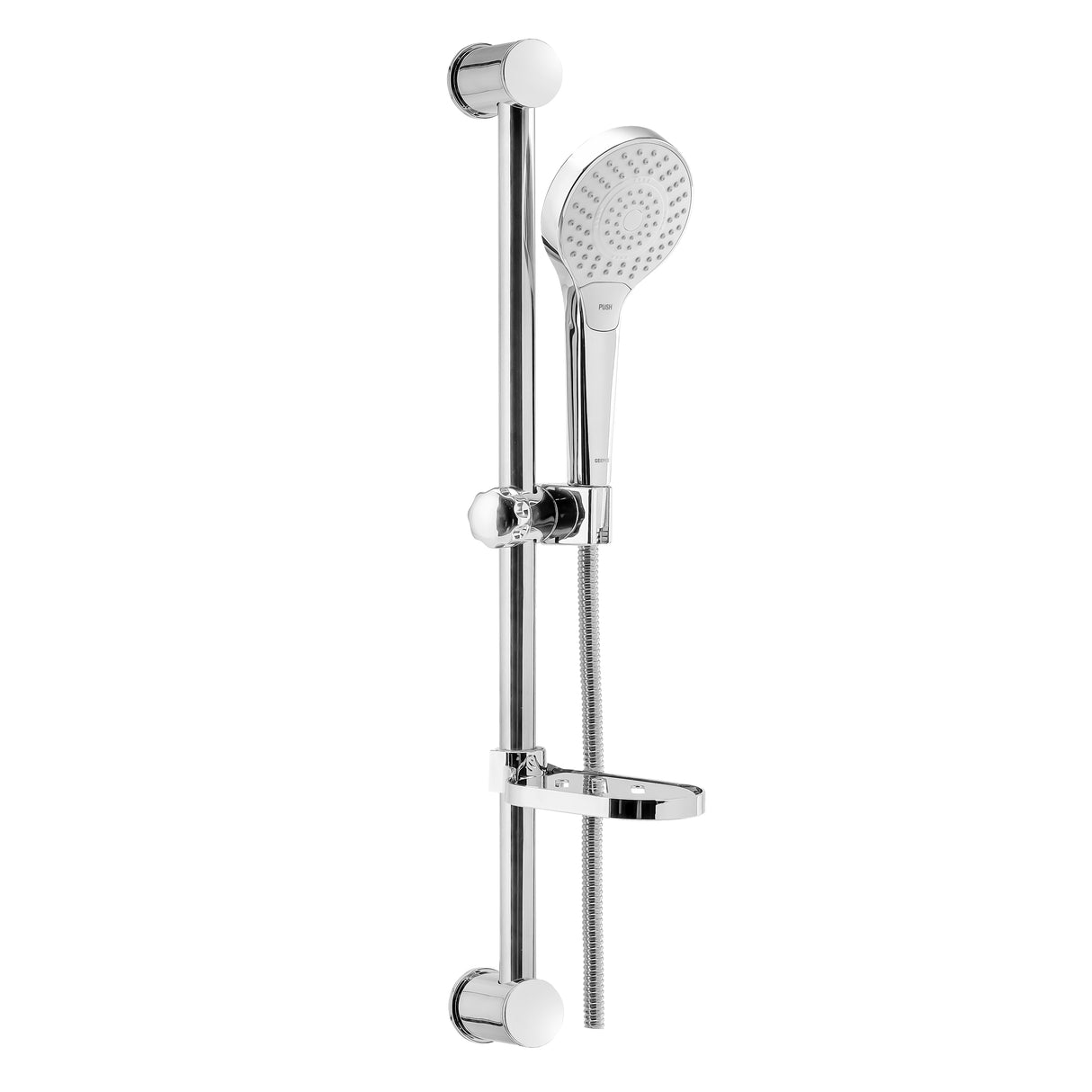 Geepas Orca Shower Set GSW61122 | Chrome Plated, High-Quality Material | Includes Sliding Bar with Holder, Soap Dish, Hand Shower, Hose & Plug | 3-Year Warranty