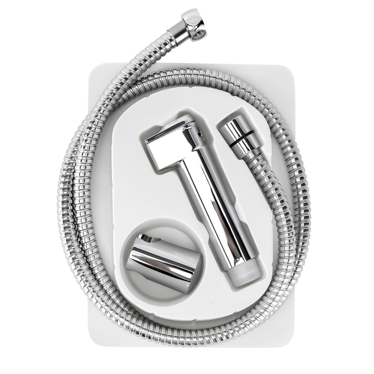 Geepas Juno Shattaf Set- GSW61127| Soft Spray Non-Stop Water Jet with Easy Switch On| High-Quality ABS Material, G1/2" Thread| 60-Degrees Celsius| For Bathroom Use|Silver