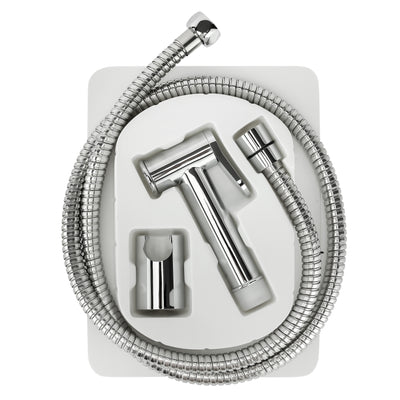 Geepas Cleo Shattaf Set GSW61129 | Soft Spray Non-Stop Water Jet with Easy Switch | Made of High-Quality ABS, G1/2" Thread | Suitable for 60°C Water | Silver