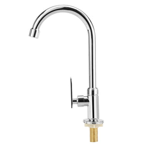 Geepas Deck Mounted Sink Tap GSW61137 | Single Hole Mount for Kitchen & Bathroom | Chrome Finish, Durable Quarter Turn Cartridge, Leak-Proof Handle, 360° Swivel Spout