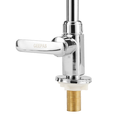 Geepas Deck Mounted Sink Tap GSW61137 | Single Hole Mount for Kitchen & Bathroom | Chrome Finish, Durable Quarter Turn Cartridge, Leak-Proof Handle, 360° Swivel Spout