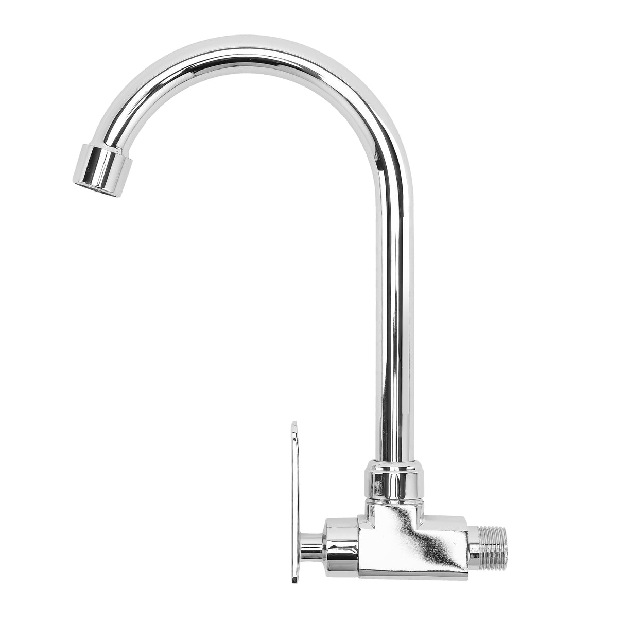 Geepas Wall Mounted Sink Tap GSW61139 | Single Hole Kitchen & Bathroom Tap | Chrome Finish, Durable Quarter Turn Cartridge, Leak-Proof Handle, 360° Swivel Spout