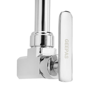 Geepas Wall Mounted Sink Tap GSW61139 | Single Hole Kitchen & Bathroom Tap | Chrome Finish, Durable Quarter Turn Cartridge, Leak-Proof Handle, 360° Swivel Spout