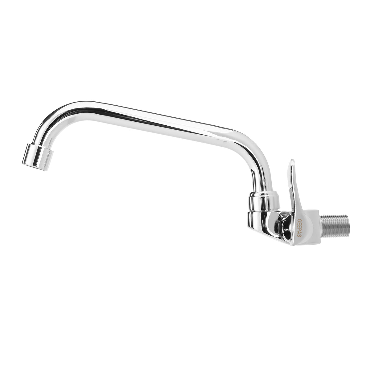 Geepas Wall Mounted Sink Tap GSW61140 | Single Hole Kitchen & Bathroom Tap | Chrome Finish, Durable Quarter Turn Cartridge, Leak-Proof Handle & 360° Swiveling Spout
