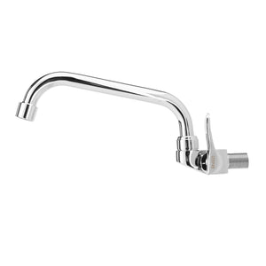 Geepas Wall Mounted Sink Tap GSW61140 | Single Hole Kitchen & Bathroom Tap | Chrome Finish, Durable Quarter Turn Cartridge, Leak-Proof Handle & 360° Swiveling Spout
