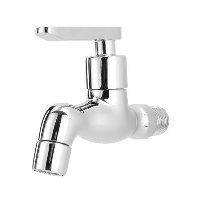 Geepas Wall Mounted Tap GSW61142 | Single Hole Bathroom & Lavatory Tap, Durable Brass with Chrome Finish, Ceramic Cartridge, Leak-Proof Solid Lever Handle,1 Year Warranty