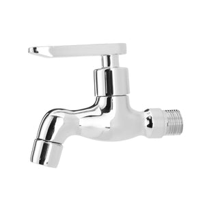 Geepas Wall Mounted Tap GSW61142 | Single Hole Bathroom & Lavatory Tap, Durable Brass with Chrome Finish, Ceramic Cartridge, Leak-Proof Solid Lever Handle,1 Year Warranty