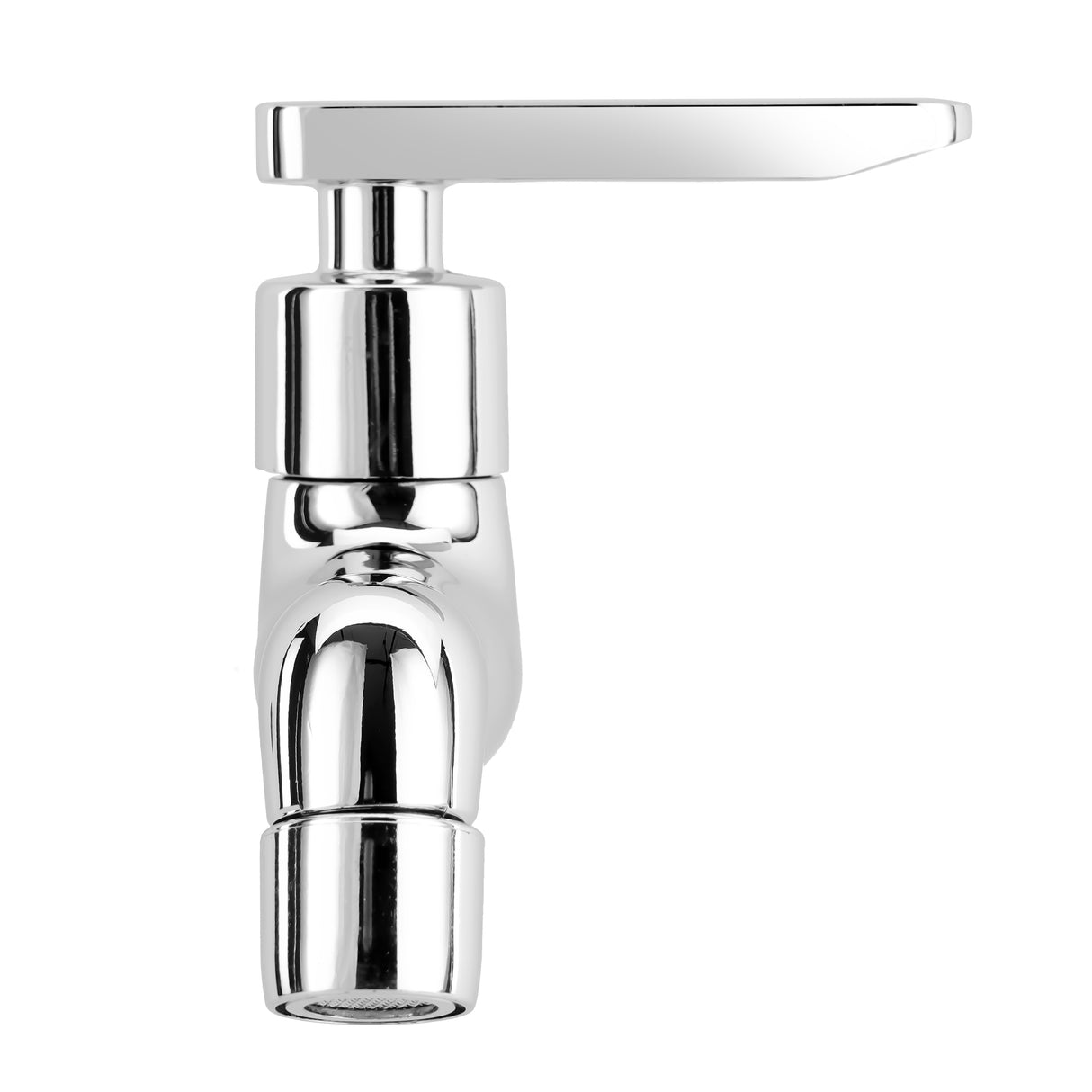 Geepas Wall Mounted Tap GSW61142 | Single Hole Bathroom & Lavatory Tap, Durable Brass with Chrome Finish, Ceramic Cartridge, Leak-Proof Solid Lever Handle,1 Year Warranty