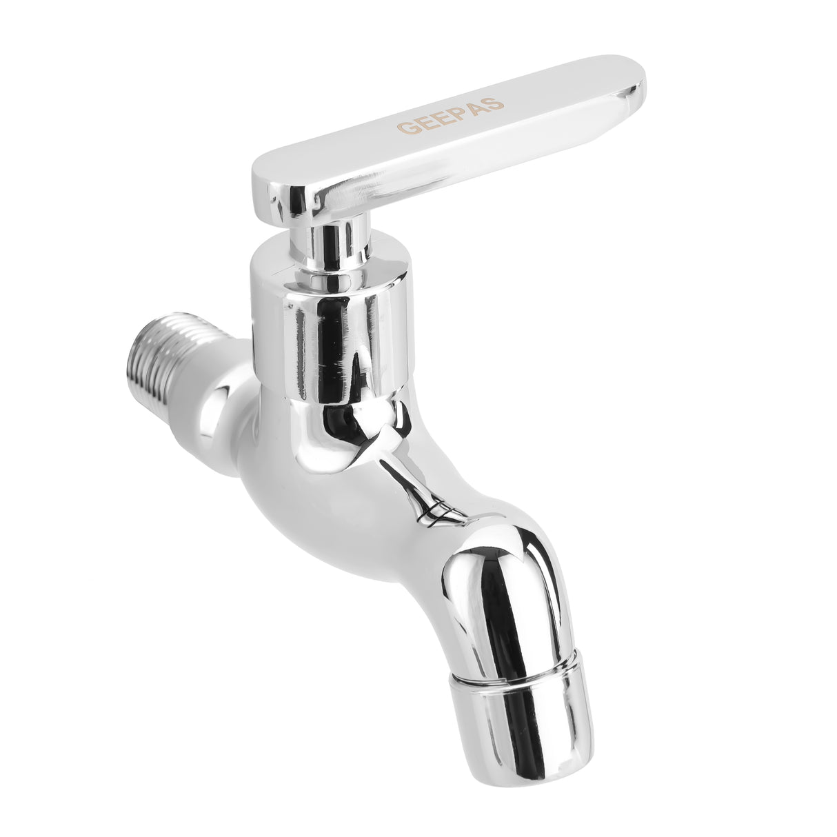 Geepas Wall Mounted Tap GSW61142 | Single Hole Bathroom & Lavatory Tap, Durable Brass with Chrome Finish, Ceramic Cartridge, Leak-Proof Solid Lever Handle,1 Year Warranty