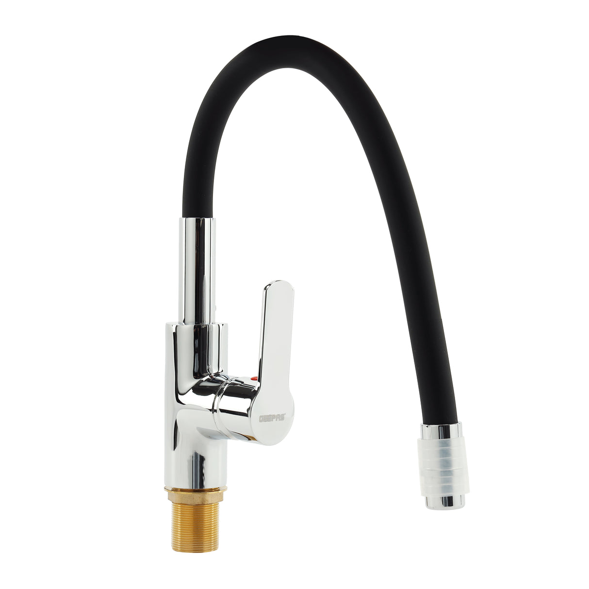 Geepas Single Lever Sink Mixer GSW61145 | Brass Deck Mounted Tap for Kitchen/Bathroom | Solid Handle, Ceramic Cartridge, Leak-Proof, 360° Swivel | 5-Year Warranty