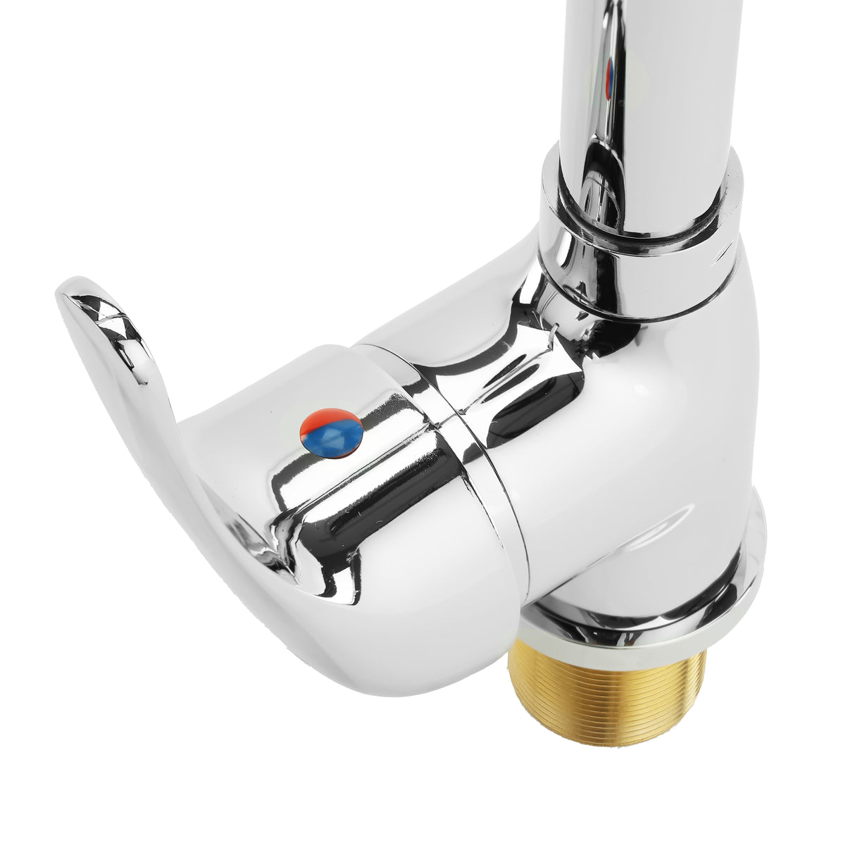 Geepas Sink Mixer GSW61147 | Brass Deck Mounted Tap for Kitchen & Bathroom | Durable Lever Handle | Ceramic Cartridge | 360° Swivel Spout | Leak-Proof | 5-Years Warranty