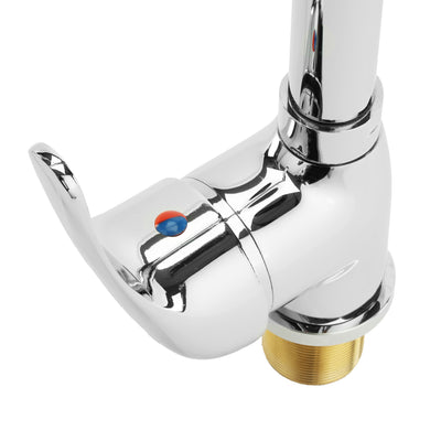 Geepas Sink Mixer GSW61147 | Brass Deck Mounted Tap for Kitchen & Bathroom | Durable Lever Handle | Ceramic Cartridge | 360° Swivel Spout | Leak-Proof | 5-Years Warranty