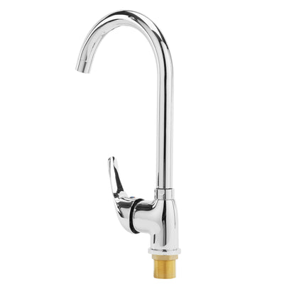 Geepas Sink Mixer GSW61147 | Brass Deck Mounted Tap for Kitchen & Bathroom | Durable Lever Handle | Ceramic Cartridge | 360° Swivel Spout | Leak-Proof | 5-Years Warranty