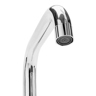 Geepas Single Lever Sink Mixer- GSW61148| Brass Deck Mounted Kitchen/Bath Tap| Solid Metal Lever Handle, Ceramic Cartridge, Leak-Proof, 360° Swivel Spout, 5-Year Warranty