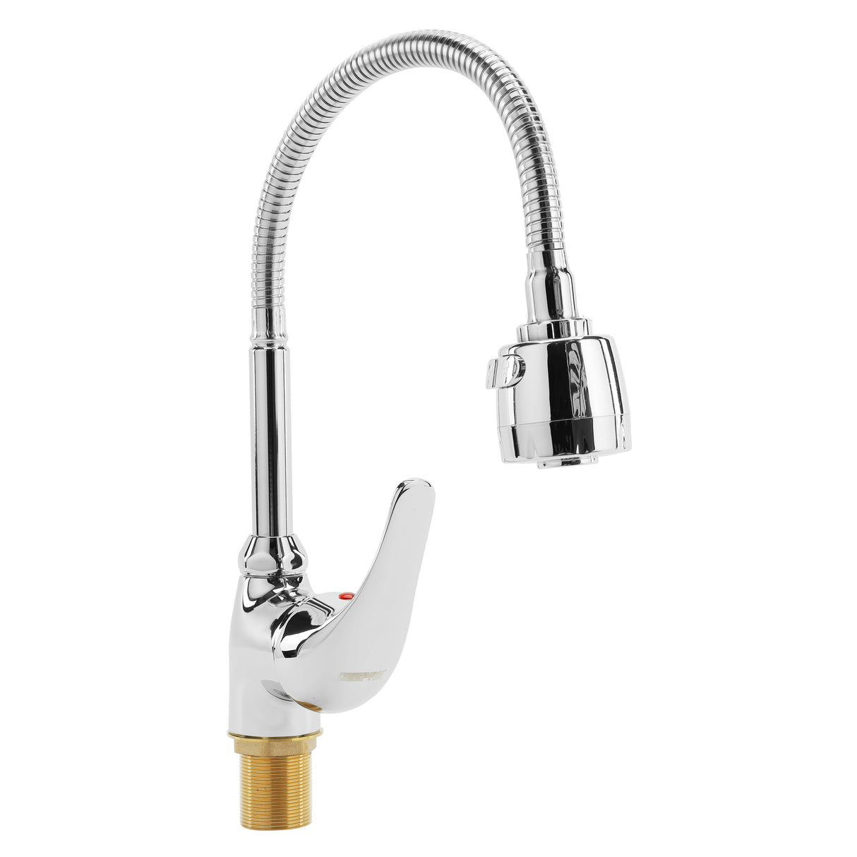 Geepas Single Lever Sink Mixer GSW61149 | Brass Deck Mounted Tap|Solid Metal Handle | Ceramic Cartridge | Leak-Proof | 360° Swivel Spout with ABS Aerator,5Years Warranty