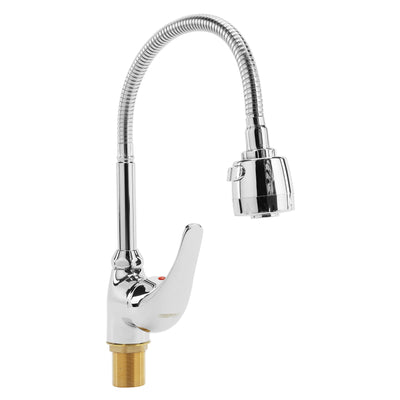 Geepas Single Lever Sink Mixer GSW61149 | Brass Deck Mounted Tap|Solid Metal Handle | Ceramic Cartridge | Leak-Proof | 360° Swivel Spout with ABS Aerator,5Years Warranty