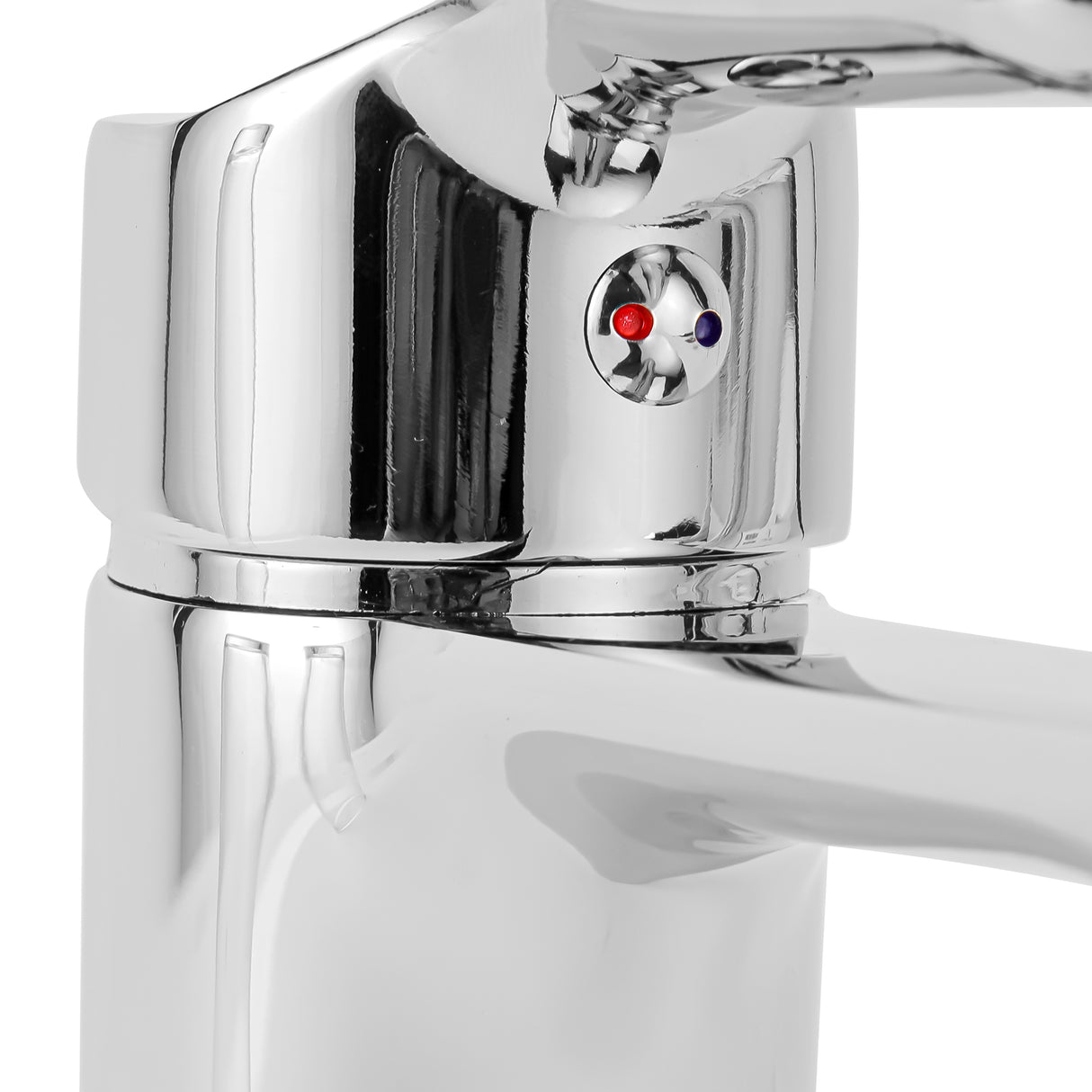 Geepas Single Lever Wash Basin Mixer- GSW61163 | Brass Deck Mount Tap, Solid Metal Handle, Ceramic Disc Cartridge, Leak-Proof Design, Chrome Finish, 5-Year Warranty