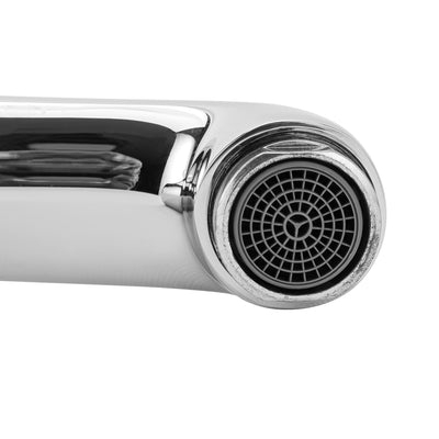 Geepas Single Lever Wash Basin Mixer- GSW61163 | Brass Deck Mount Tap, Solid Metal Handle, Ceramic Disc Cartridge, Leak-Proof Design, Chrome Finish, 5-Year Warranty