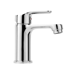 Geepas Single Lever Wash Basin Mixer- GSW61163 | Brass Deck Mount Tap, Solid Metal Handle, Ceramic Disc Cartridge, Leak-Proof Design, Chrome Finish, 5-Year Warranty