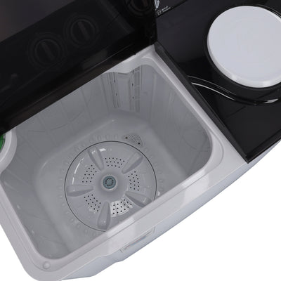 Geepas GSWM18012 Twin Tub Semi Automatic Washing Machine | 15Kg Capacity | Air Dry Function| Bubble Marker Wash | Dual Water Inlet | 700W Power & 220-240V Operation