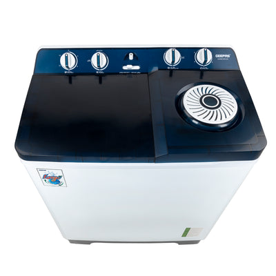 Geepas GSWM18014 Semi Automatic Washing Machine | 13Kg Capacity | Durable Body| Strong Pulsator| Air Dry Spinning Function| Classic Design & Highly Efficient Motor