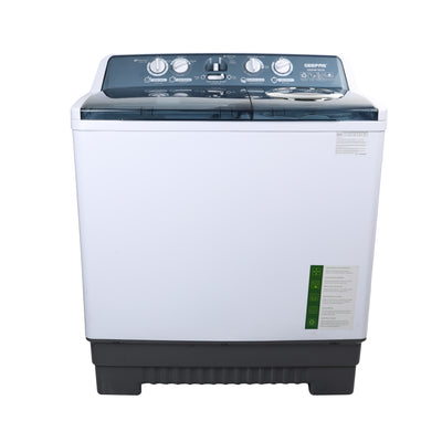 Geepas Twin Tub Washing Machine - Rotating Knobs Wash Timer, Selector, Drain & Spin Timer | Transparent Lid, Big Pulsator & Magic Filter | Ideal for Clothes, Curtains, Blankets & More