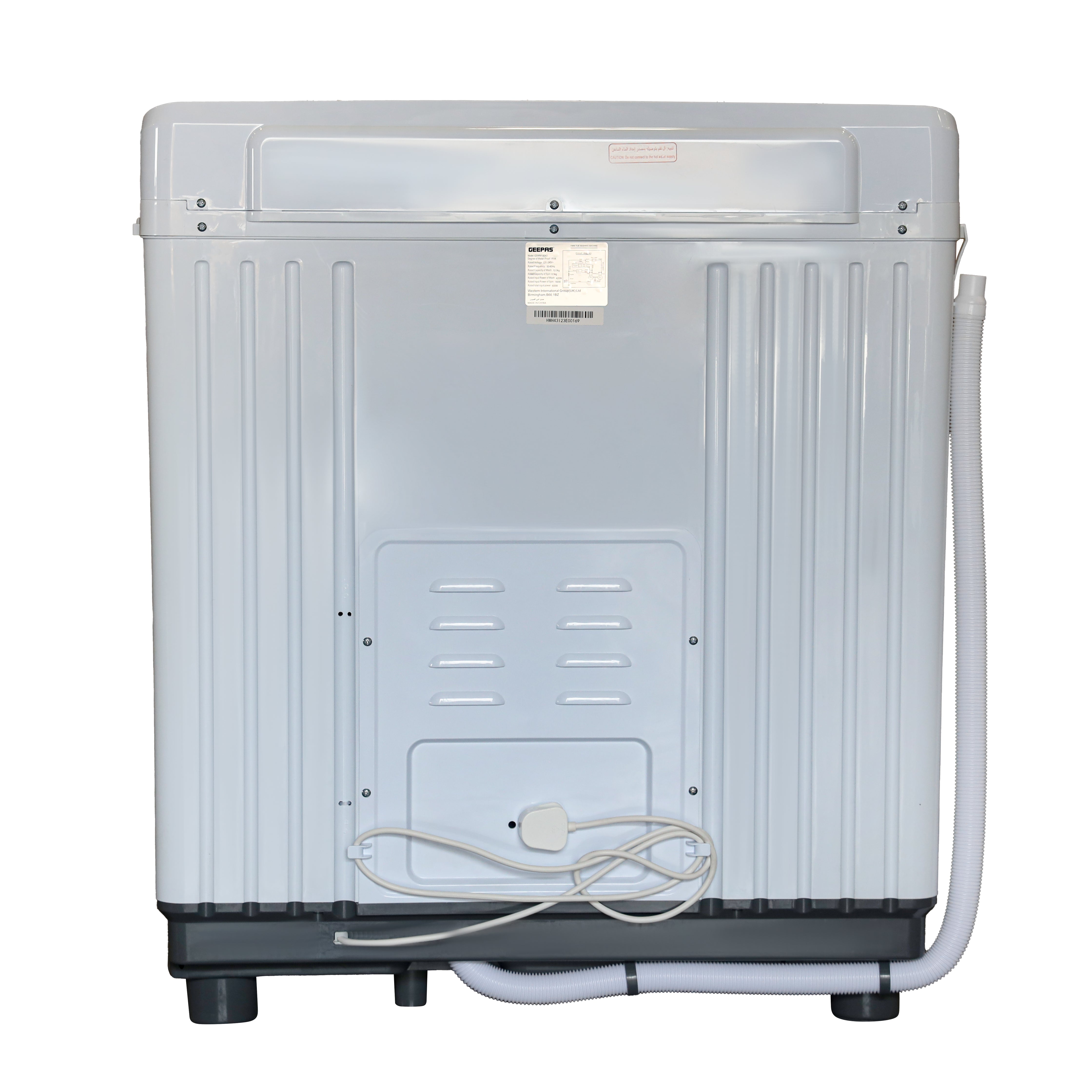 Geepas GSWM18043 Twin Tub Washing Machine | 12kg Wash Capacity
