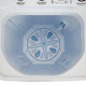 Geepas GSWM18043 Twin Tub Washing Machine | 12kg Wash Capacity with Big Pulsator |  Air Dry Function | Magic Filter |  Double Layer Body and IPX4 Water Protection