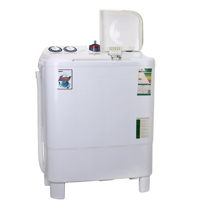 Geepas GSWM6468 Semi Automatic Washing Machine | 7.2kg Wash & 5.5kg Spin Capacity| 670W Powerful Motor| Durable Body | Water Inlet with Filter & 2-Year Warranty