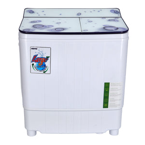 Geepas GSWM6473-3.5K Semi Automatic Mini Washing Machine | 3.5kg Wash / 1kg Spin Capacity |  360W Motor |  Tempered Glass Cover | Dual Water Inlet & Modern Design