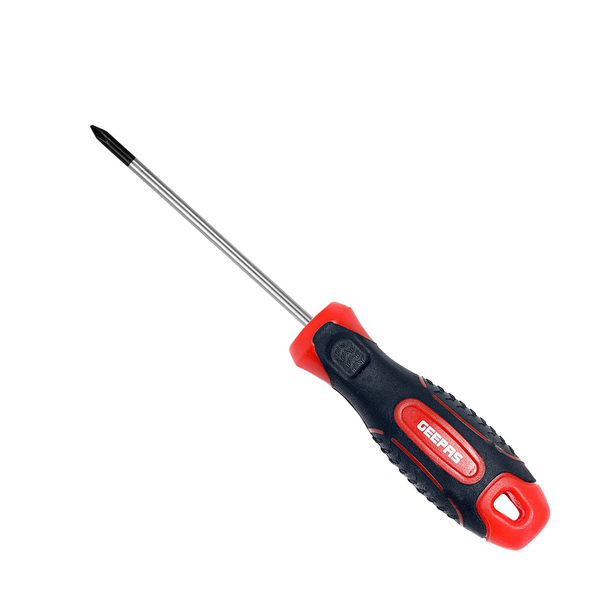 Geepas Precision Screwdriver - Phillips Screwdriver with Soft Grip Rubber Insulated Ergonomic Handle - CR-V Build, Magnetic Tip and Hanging Hole for Easy Carry - Bicolored Red/Black - (PH0x750mm)