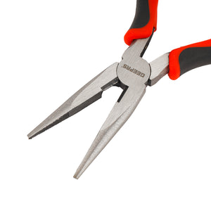 Geepas GT59110 8-Inch Long Nose Plier |Carbon Steel Precision Pliers |Precision-machined jaws |Polished head | Ergonomic soft-grip handles | Ideal for electrical repairs