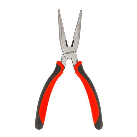 Geepas GT59110 8-Inch Long Nose Plier |Carbon Steel Precision Pliers |Precision-machined jaws |Polished head | Ergonomic soft-grip handles | Ideal for electrical repairs