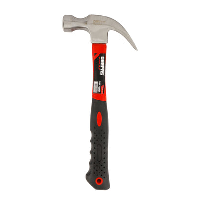 Geepas GT59121 Claw Hammer with Fibre Handle | Drop Forged Carbon Steel Hammer with Ergonomic Non-Slip Grip | Perfect for Carpentry, Construction & General Repairs