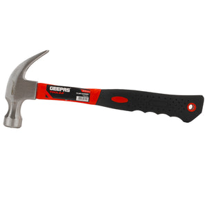 Geepas GT59121 Claw Hammer with Fibre Handle | Drop Forged Carbon Steel Hammer with Ergonomic Non-Slip Grip | Perfect for Carpentry, Construction & General Repairs