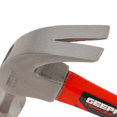 Geepas GT59121 Claw Hammer with Fibre Handle | Drop Forged Carbon Steel Hammer with Ergonomic Non-Slip Grip | Perfect for Carpentry, Construction & General Repairs