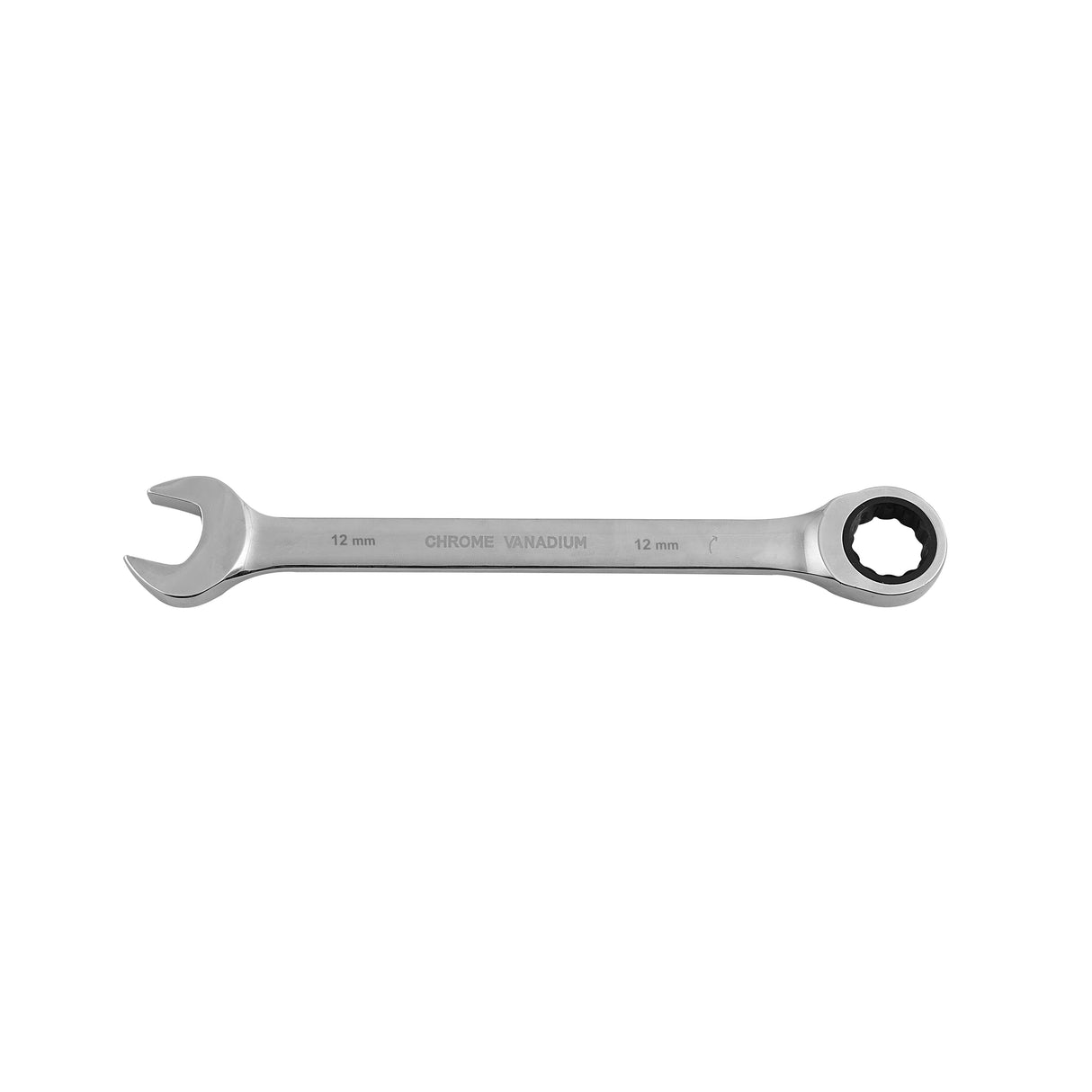 Geepas 12mm Gear Wrench with Plastic Hanger - Part Ring/Open-Ended Spanner with Ratchet Function | CRV, Mirror Finish | Ideal for Mechanic, Plumbers, Carpenter, DIYers and More