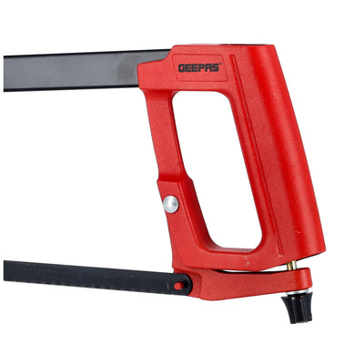 Geepas GT59235 12-Inch Aluminium Hacksaw Frame | Comfortable Ergonomic Handle | Secure Blade Tension System |Multi-Material Cutting | Easy Blade Replacement  Design
