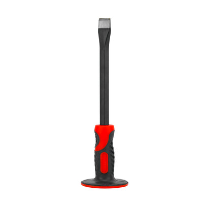 Geepas GT59259 Flat Chisel with Grip 12 Inch | Heavy-Duty Heat-Treated Carbon Steel Flat Chisel | 16mm Shaft | Ergonomic TPR Handle for Masonry, Concrete, Brick & Stone