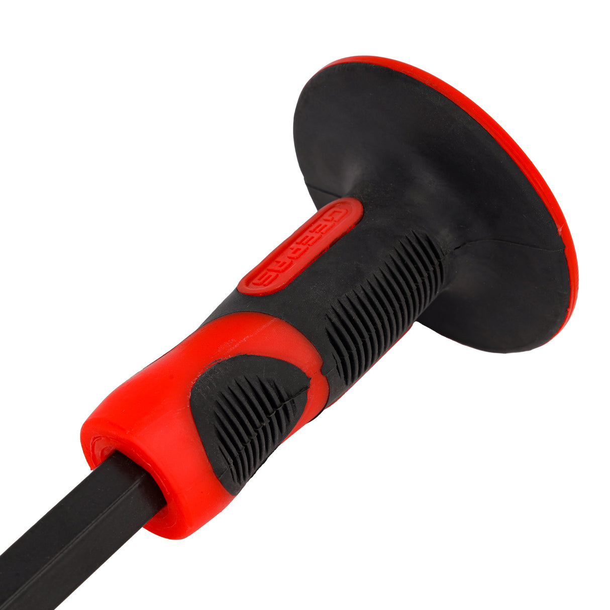 Geepas GT59259 Flat Chisel with Grip 12 Inch | Heavy-Duty Heat-Treated Carbon Steel Flat Chisel | 16mm Shaft | Ergonomic TPR Handle for Masonry, Concrete, Brick & Stone