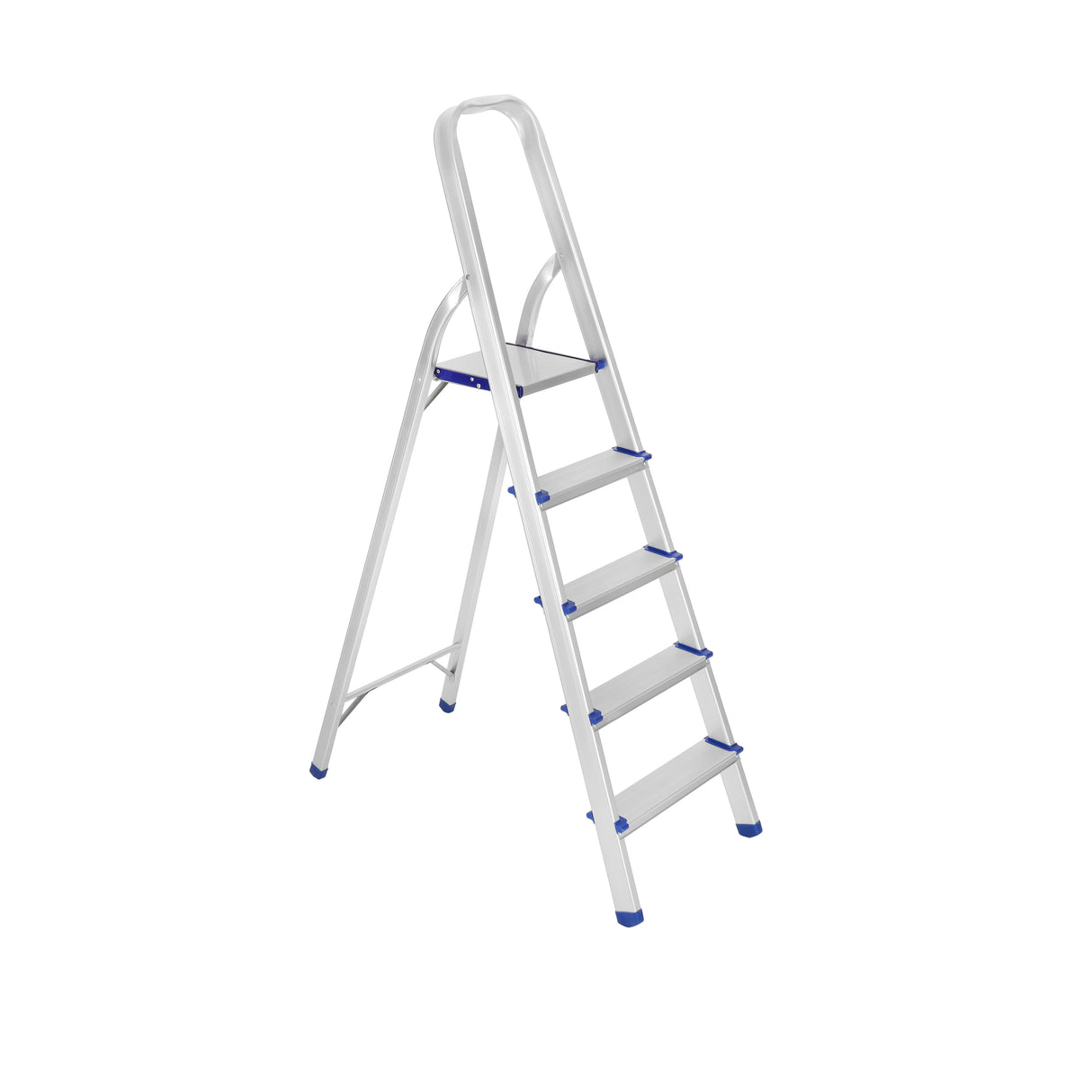 Geepas Toolz GT59484 Aluminium Household 5 Steps Ladder  | Heavy-Duty Folding Home Step Ladder | Anti-Slip Steps | Stable Frame and 150kg Load Capacity | Lightweight
