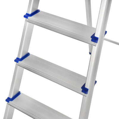 Geepas Toolz GT59484 Aluminium Household 5 Steps Ladder  | Heavy-Duty Folding Home Step Ladder | Anti-Slip Steps | Stable Frame and 150kg Load Capacity | Lightweight