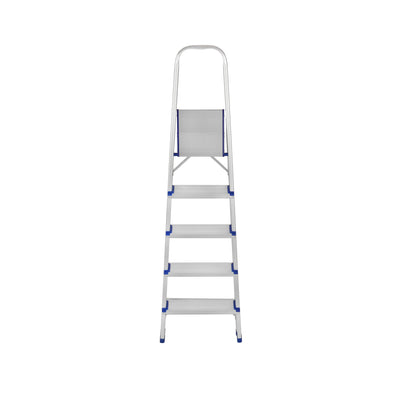 Geepas Toolz GT59484 Aluminium Household 5 Steps Ladder  | Heavy-Duty Folding Home Step Ladder | Anti-Slip Steps | Stable Frame and 150kg Load Capacity | Lightweight