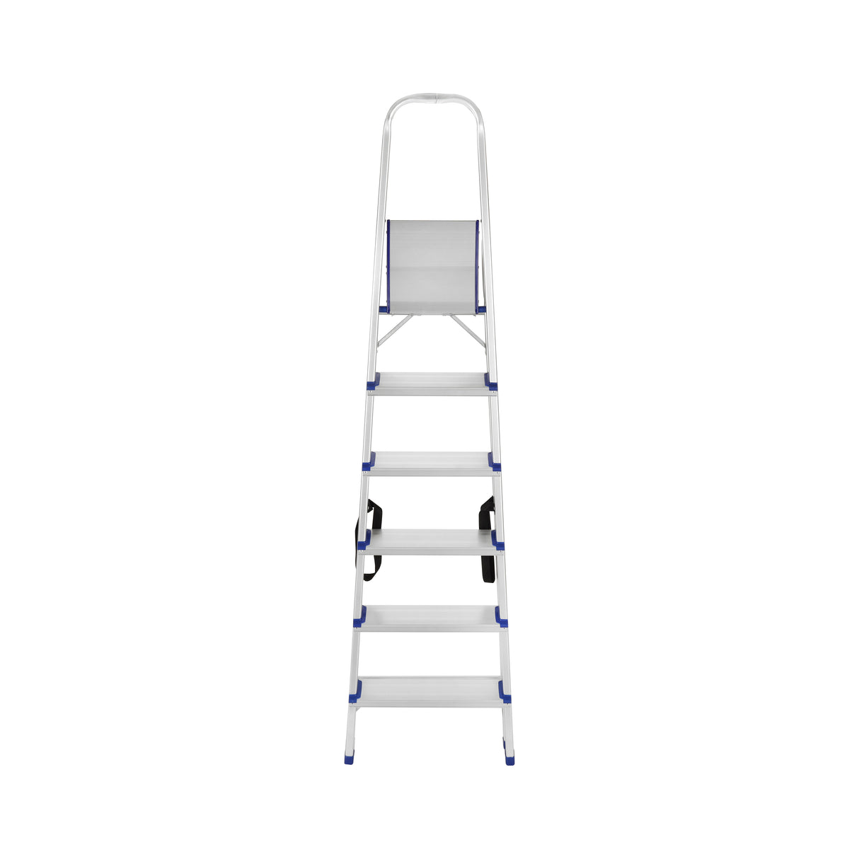 Geepas Toolz GT59485 Aluminium Household 6 Steps Ladder  | Heavy-Duty Folding Home Step Ladder with Wide Anti-Slip Steps | Stable Frame and 150kg Load Capacity