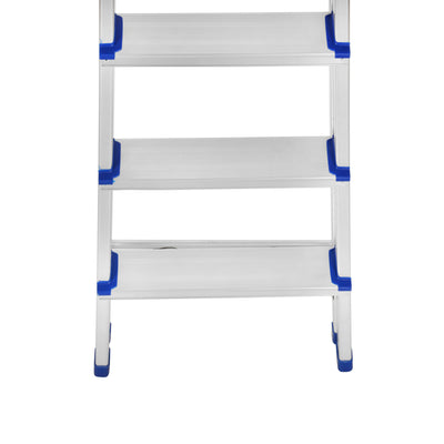 Geepas Toolz GT59485 Aluminium Household 6 Steps Ladder  | Heavy-Duty Folding Home Step Ladder with Wide Anti-Slip Steps | Stable Frame and 150kg Load Capacity