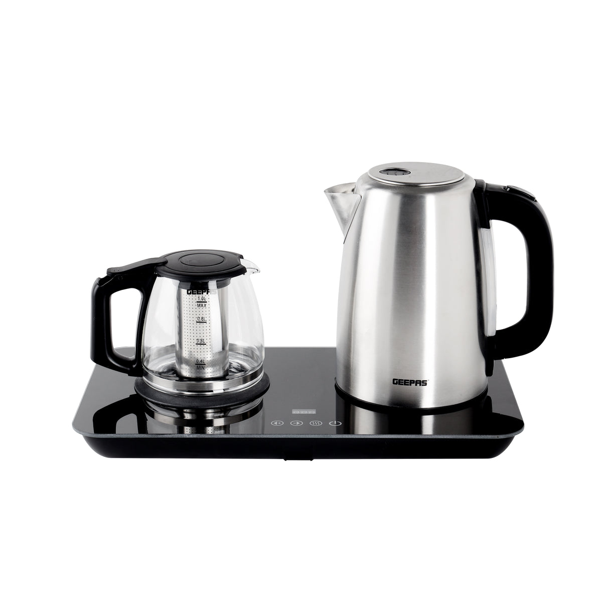 Geepas 2 In 1 Digital Tea Maker - Stainless Steel Filter | Temperature Adjusting, Boil-Dry Protection | 400W & 1800W | 2 Years Warranty