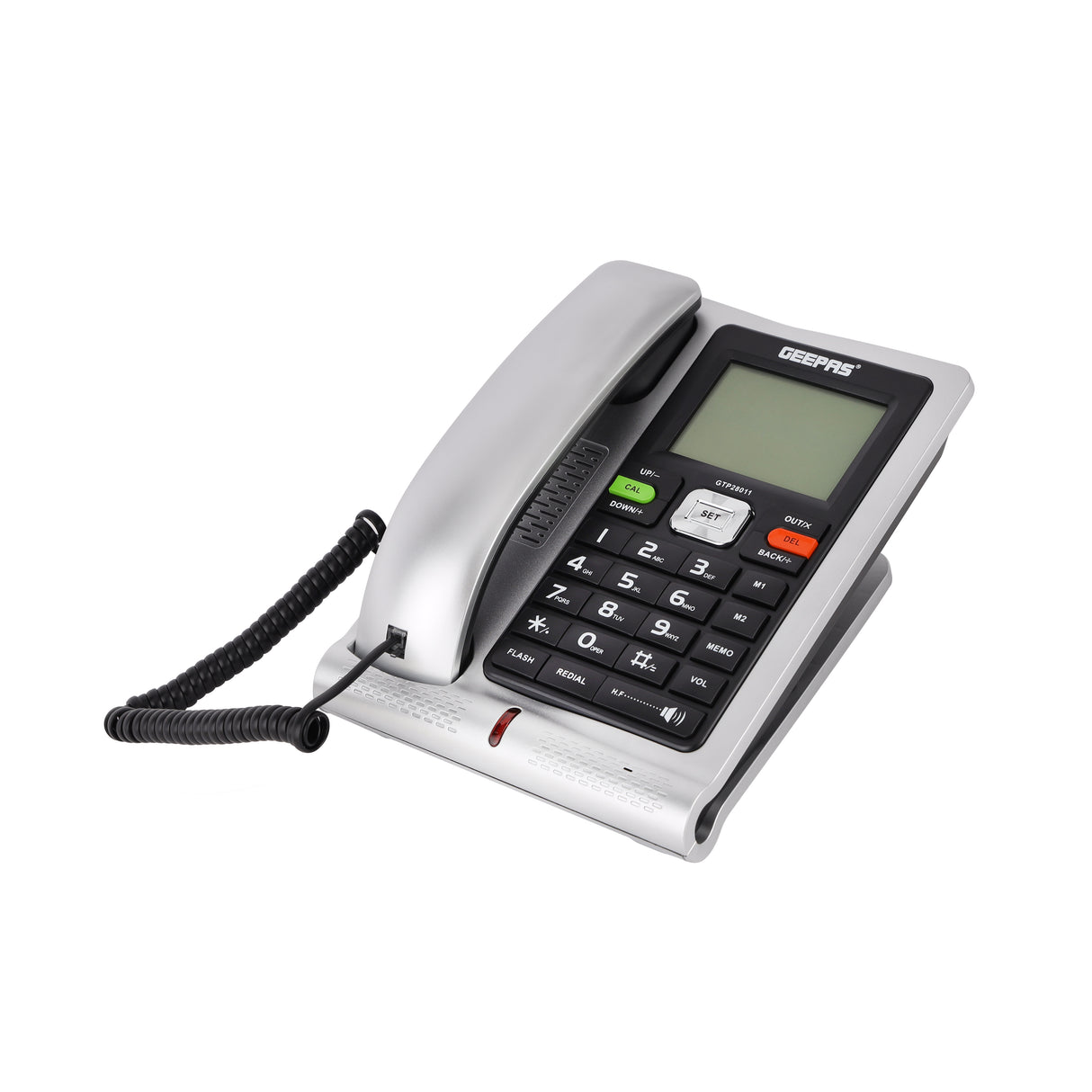 Geepas GTP28011 Executive Telephone with Caller ID | 16 Digit LCD Display | White Backlight| Hands-Free Function| 16 Ringtones| FSK/DTMF Desk Phone for Office & Home Use